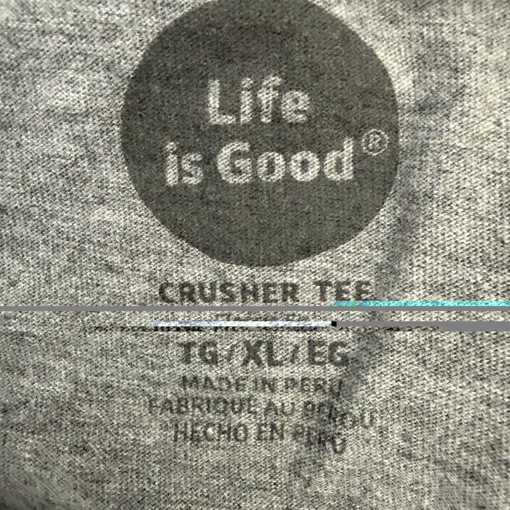 Life is Good T-Shirt Mens XL Gray Peace Love & Hoppiness Long Sleeve Crusher Tee - Picture 2 of 8